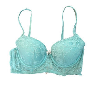 Victoria's Secret Blue Lace Lined Demi Bra - 34D